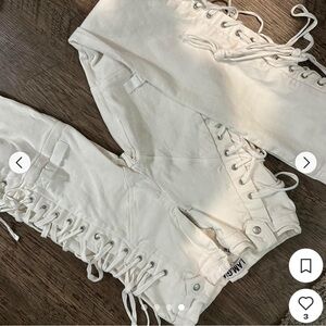 Iamgia Women's White Lace-Up Pants